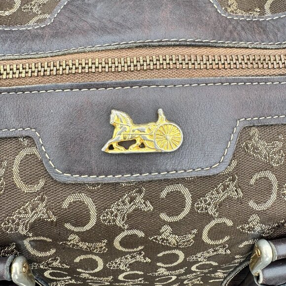 Vintage PROJECT BAG Celine Macadam Horse Carriage Duffel Bag Brown - Picture 4 of 15